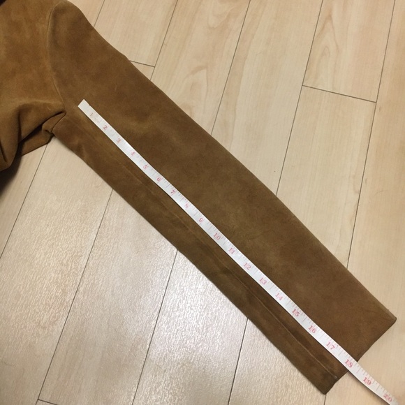 Frame Suede Leather Maxi Long Trench Coat Jacket Le Duster Tan Camel Size XS S - Picture 11 of 17